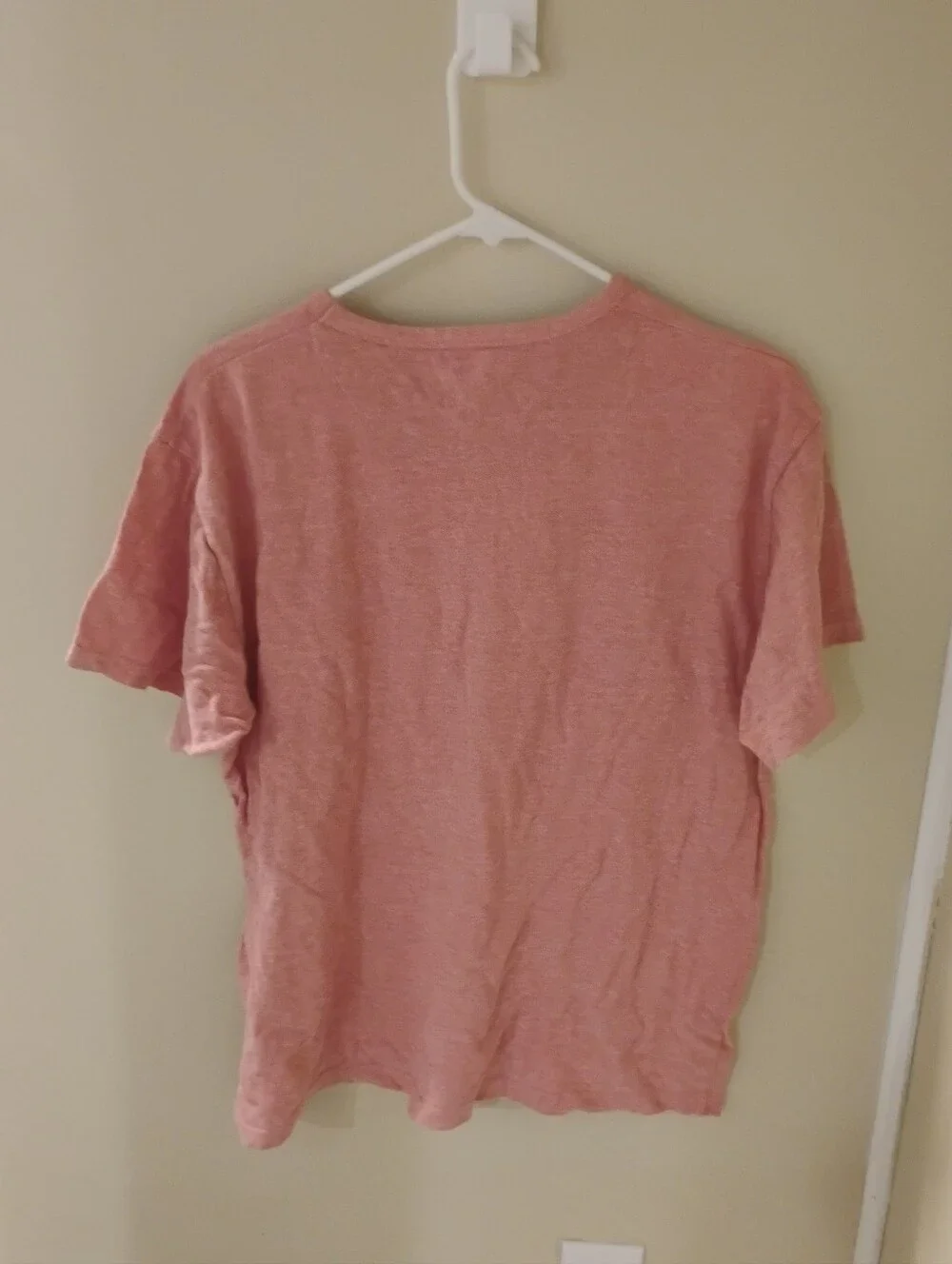 Polo By Ralph Lauren Mens Heathered Pink Textured Short Sleeve Tee Shirt M